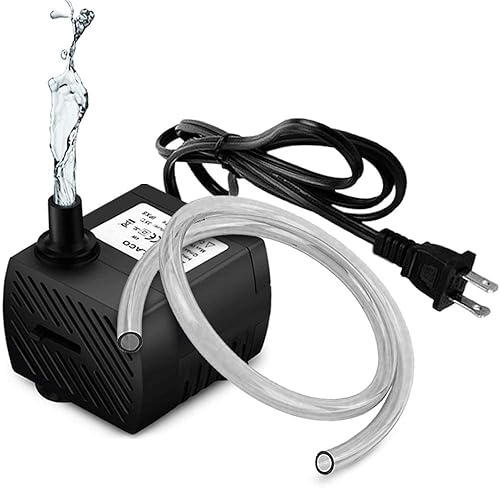 Jainsons Pet Products Mini Water Fountain WP3200 Submersible Aquarium Water Pump (Power:5W, H.MAX: 0.6 M, Flow MAX:300L/H) with pipe 2 feet (1 pcs)