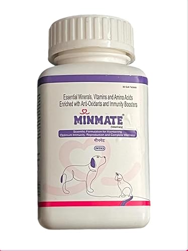 Minmate Essential Minerals and Vitamins Supplement for Pets, Veterinary Formula with Anti-Oxidants and Immunity Boosters, 30 Soft Tablets
