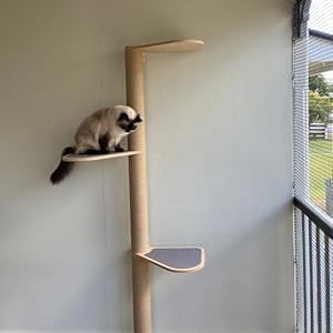 Natureโs Haven โ Contemporary Wood Cat Tree Tower with Natural Jute