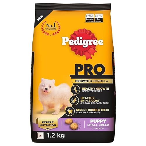 Pedigree PRO Puppy Small Breed, 1.2 kg Dry Dog Food, Vet Trusted Brand, Expert Nutrition, Quality Protein, 33% More Nutrients (2-9 Months)