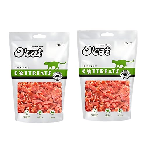 PETS EMPIRE O'Cat Chicken Bite, Healthy Cat Treats, Kitten Snack Sticks and Bites for Training and Feeding, Non-Vegetarian Kitty Snacks for Cats, Kittens (50 g X 2)
