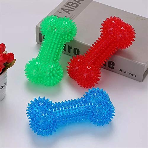 PnM High Quality TPR Materal Spike Dumbell Dog Toy Puppy Toy Chew Toy Teething Toy - Pink