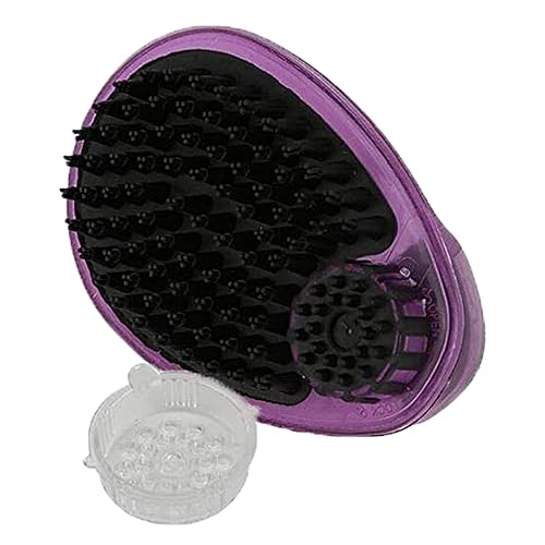 Poodle Pet Pet Brush Dog Soap and Shampoo Dispenser for Daily Grooming | Rinses Coat While Removing Lint and Shed Hair |for Short or Medium Hair | Soft Rubber Bristles Gentle on Skin | Purple
