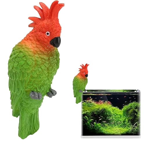 Premier Plants Aquarium Bird Decorative Ornaments Innovative Vivid Aquarium and Home Decoration Ornament for Fish Tank 6 MM (Green Bird)