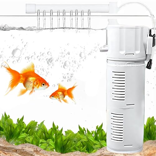 Premier Plants Internal Fountain Aquarium Filter Multi-Function Submersible Filtration Pump Efficient And Quiet Aquarium Filter for Fish Tank (BL-99E |18w | 1000L/H)