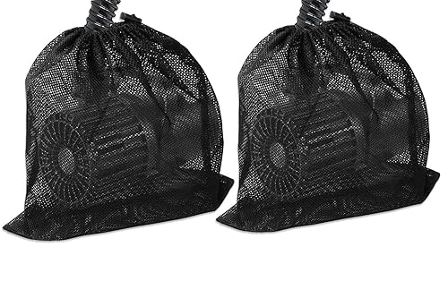 Pump Barrier Bag (2 Pack) 17.7"x 17.7" Pond Pump Filter Mesh, Fish Tank Black Media Bag for Biological Filters & Submersible Outdoor Pond