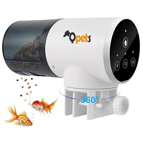 Qpetsยฎ 3 Way Automatic Fish Feeder for Aquarium Timer Turtle Food Fish Aquarium Accessories Aquarium Auto Feeder Fish for Marine Aquariums Pond(Not Including Battary)