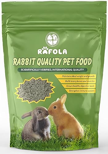 RAFOLA Premium Rabbit Food-High Fiber Blend With Alfalfa, & Nutritious Vegetables-All Natural Pellets For Adult Rabbits, 1 Kg