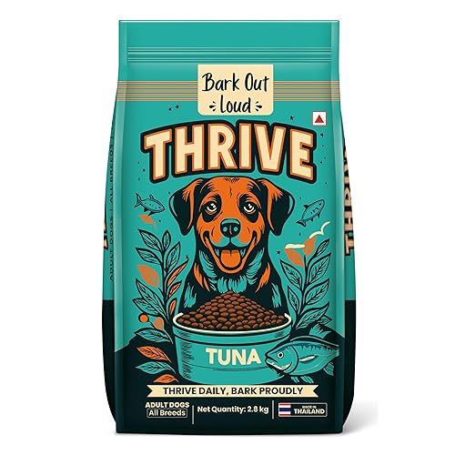 Thrive- Bark Out Loud Real Tuna Fish Dry Dog Food | Antioxidants, Omega, Multivitamins | Yucca for Digestion (2.8 Kg)