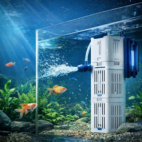 VAYINATO YQP Series Internal Filter for Aquarium Fish Tank | Ultra Silent ~30dB | Multi-Layer Filtration | Low Power Consumption (YQP-300F | 3W | 370L/hr)