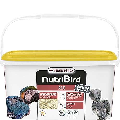 Versele-Laga NutriBird A19 Hand-Rearing powder Food for Macaws, African Greys, eclectus Parrots and Other Baby Birds 3 kg
