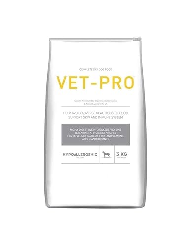 Vet Pro Hypoallergenic Dog Food, Complete Dry Food with Hydrolyzed Proteins, 3 kg