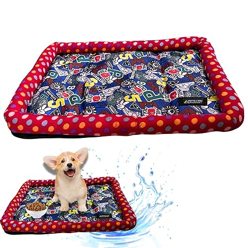 Waterproof Flat Mat for Dogs and Cats| Lightweight and Easy to Carry | Machine Washable beds | Anti Skid Base Bed for Dogs and Cats|Extra Large Size |Blue Color